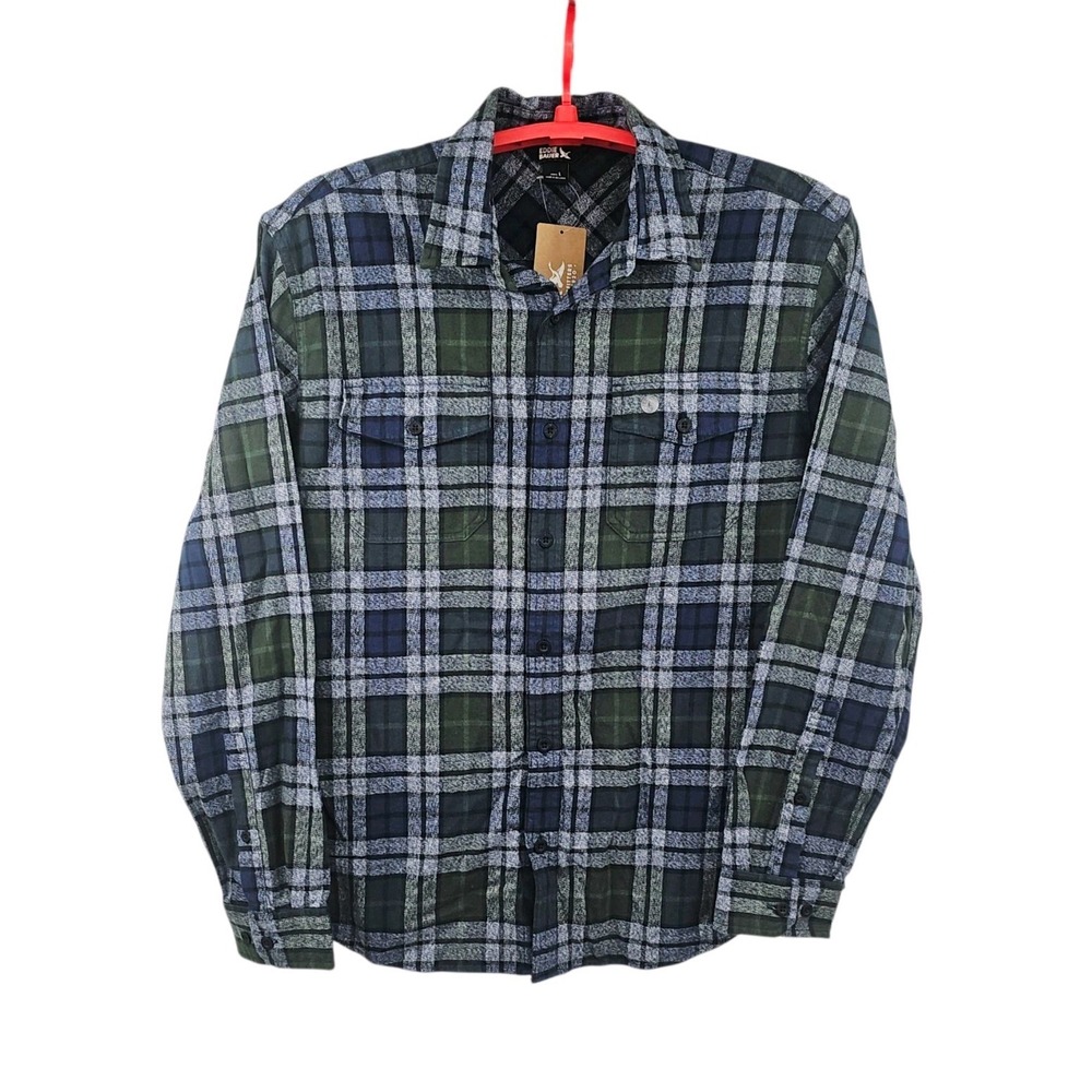 Eddie Bauer Cabin Flannel Shirt NWT Men's Large‎ Tartan Plaid Long Sleeve Button